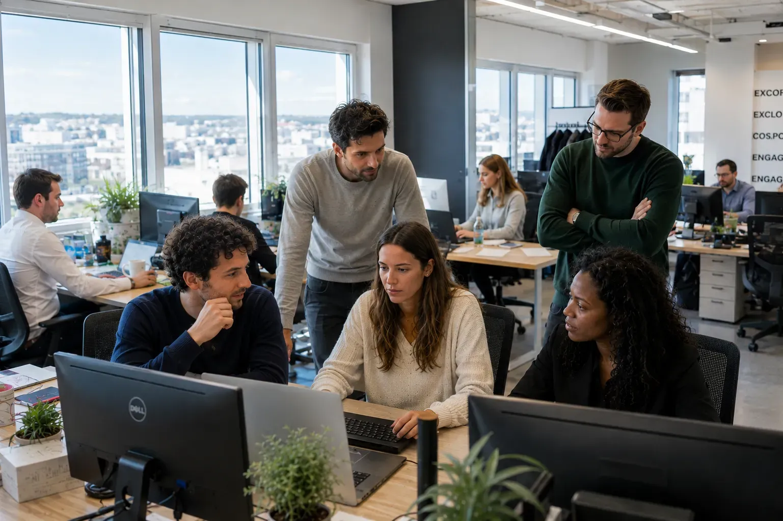 Équipe au travail en entreprise